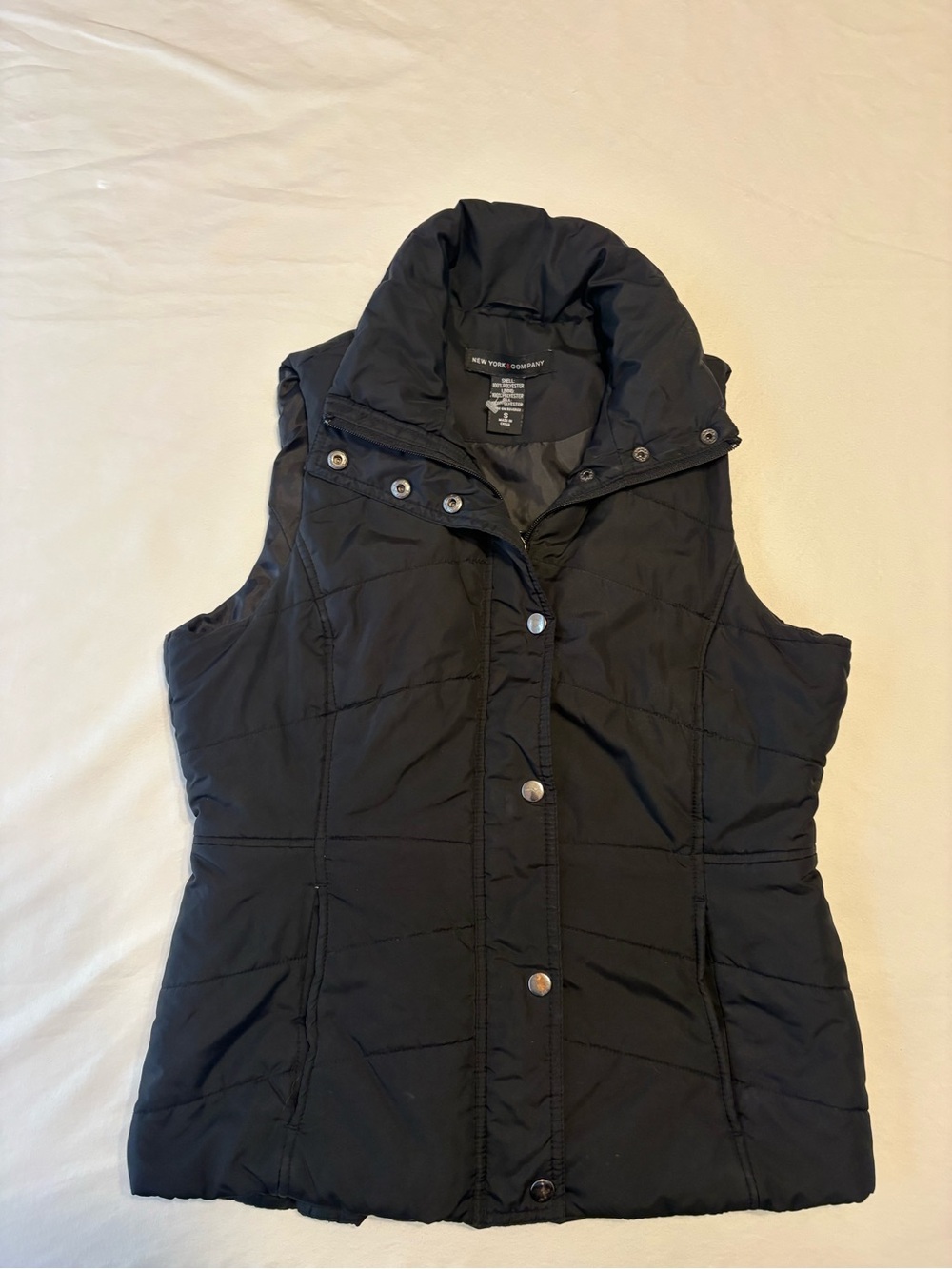 New York & Company Women's Black Quilted Puffer Vest size S